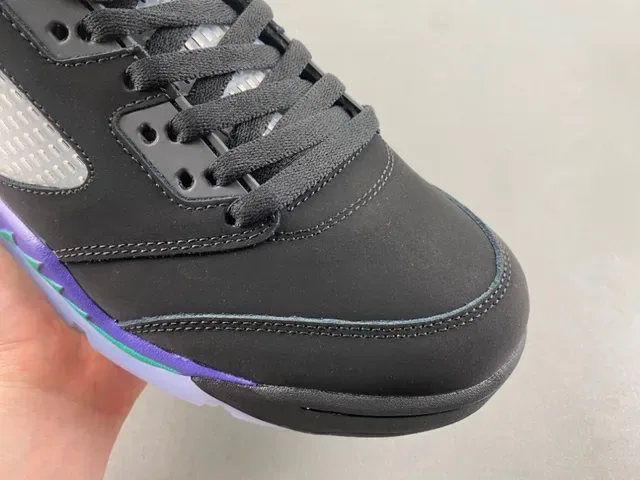 Air Jordan 5 Noir Violet Vert Chaussures de Basketball 2