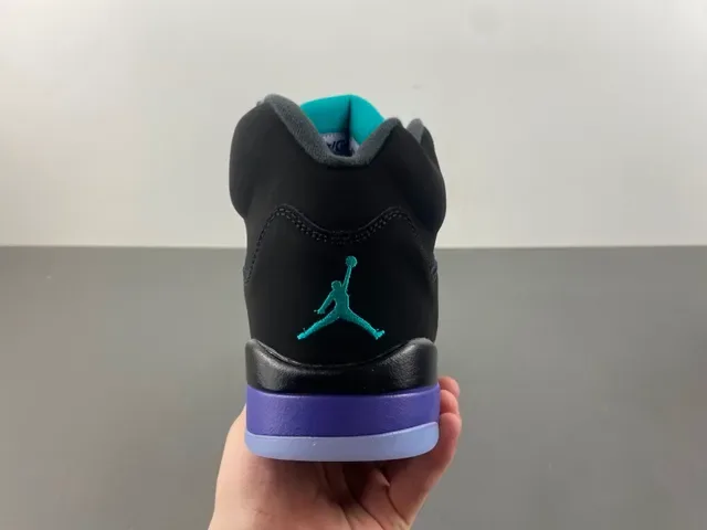 Air Jordan 5 Noir Violet Vert Chaussures de Basketball 4