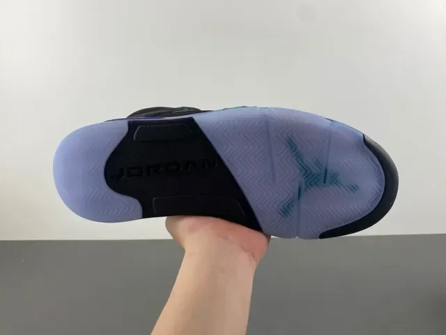 Air Jordan 5 Noir Violet Vert Chaussures de Basketball 9