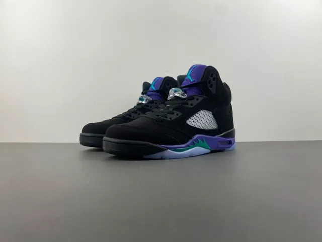 Air Jordan 5 Noir Violet Vert Chaussures de Basketball 10