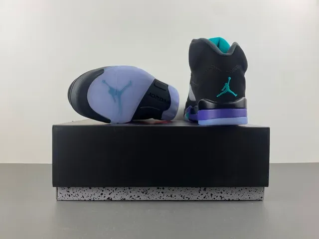Air Jordan 5 Noir Violet Vert Chaussures de Basketball 16