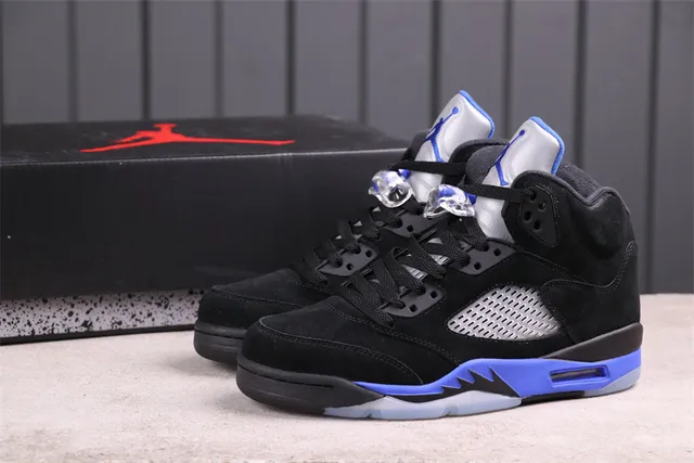 Air Jordan 5 Black Royal Blue Basketball Shoes 9