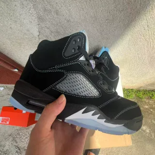 Air Jordan 5 Black White Translucent Sole Basketball Shoes