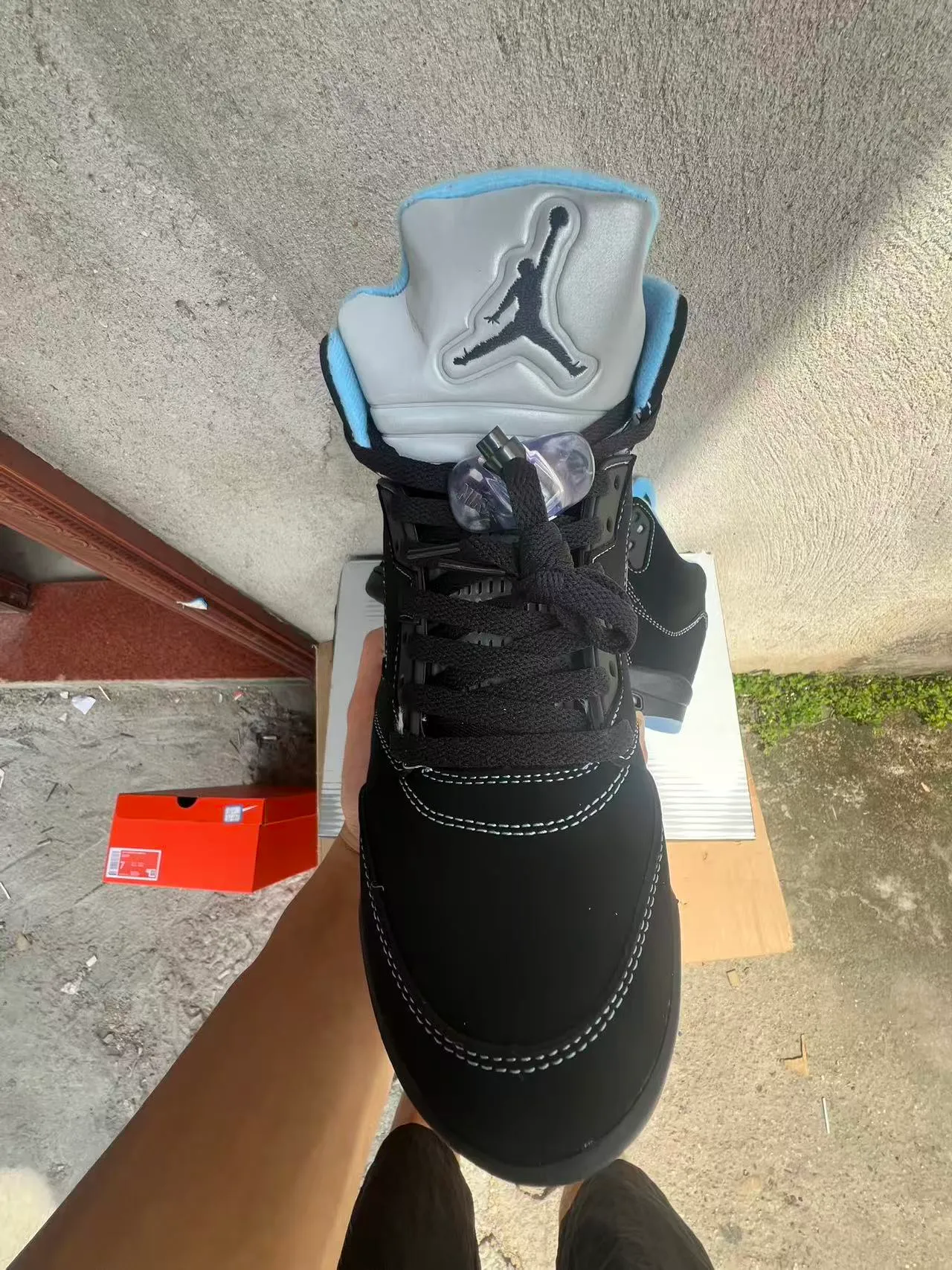 Air Jordan 5 Black White Translucent Sole Basketball Shoes 3