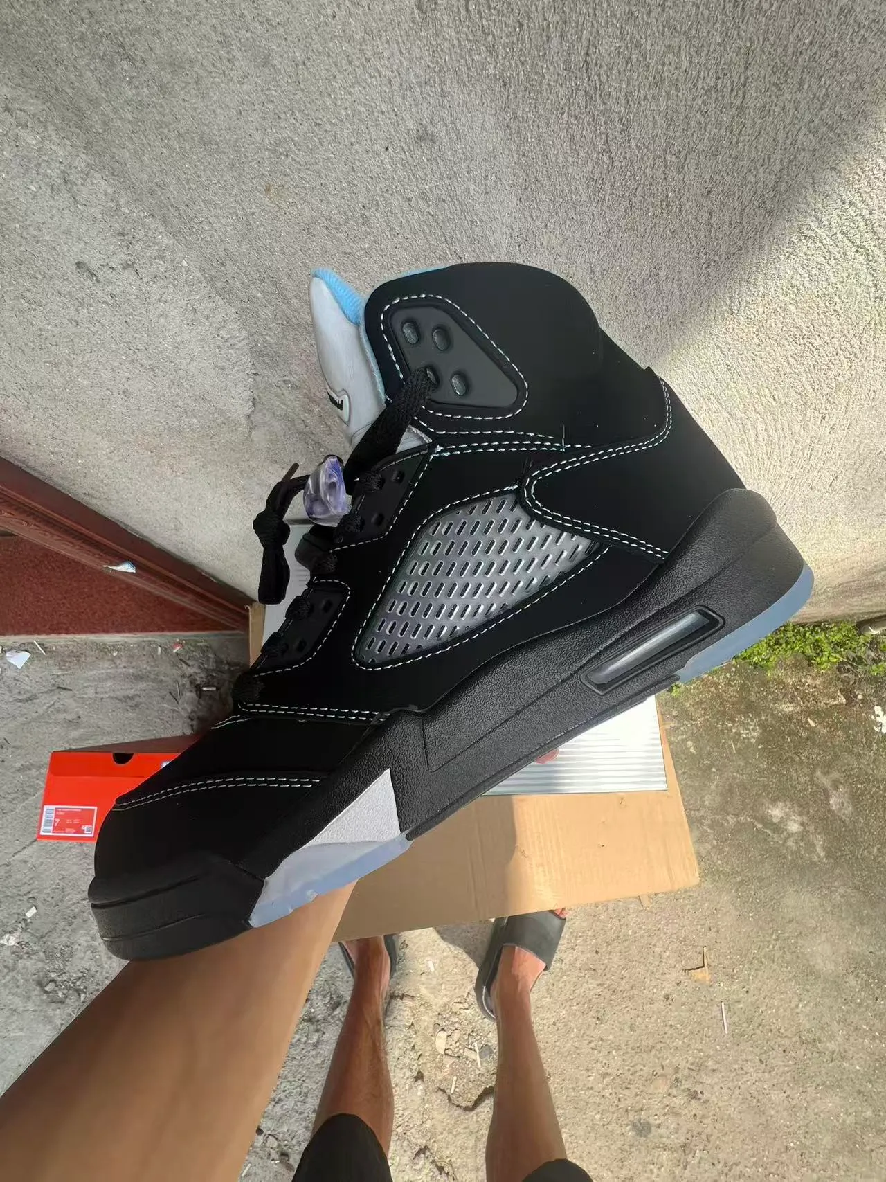 Air Jordan 5 Black White Translucent Sole Basketball Shoes 5