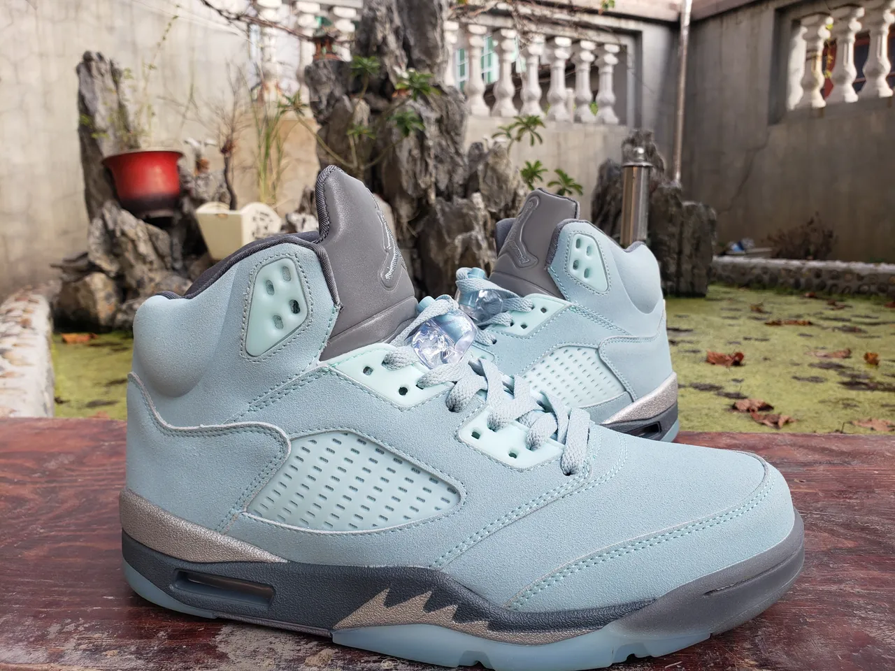 Air Jordan 5 Pale Ice Blue Gray Basketball Shoes 3