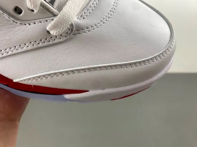 Air Jordan 5 White Red Black Basketball Shoes 2