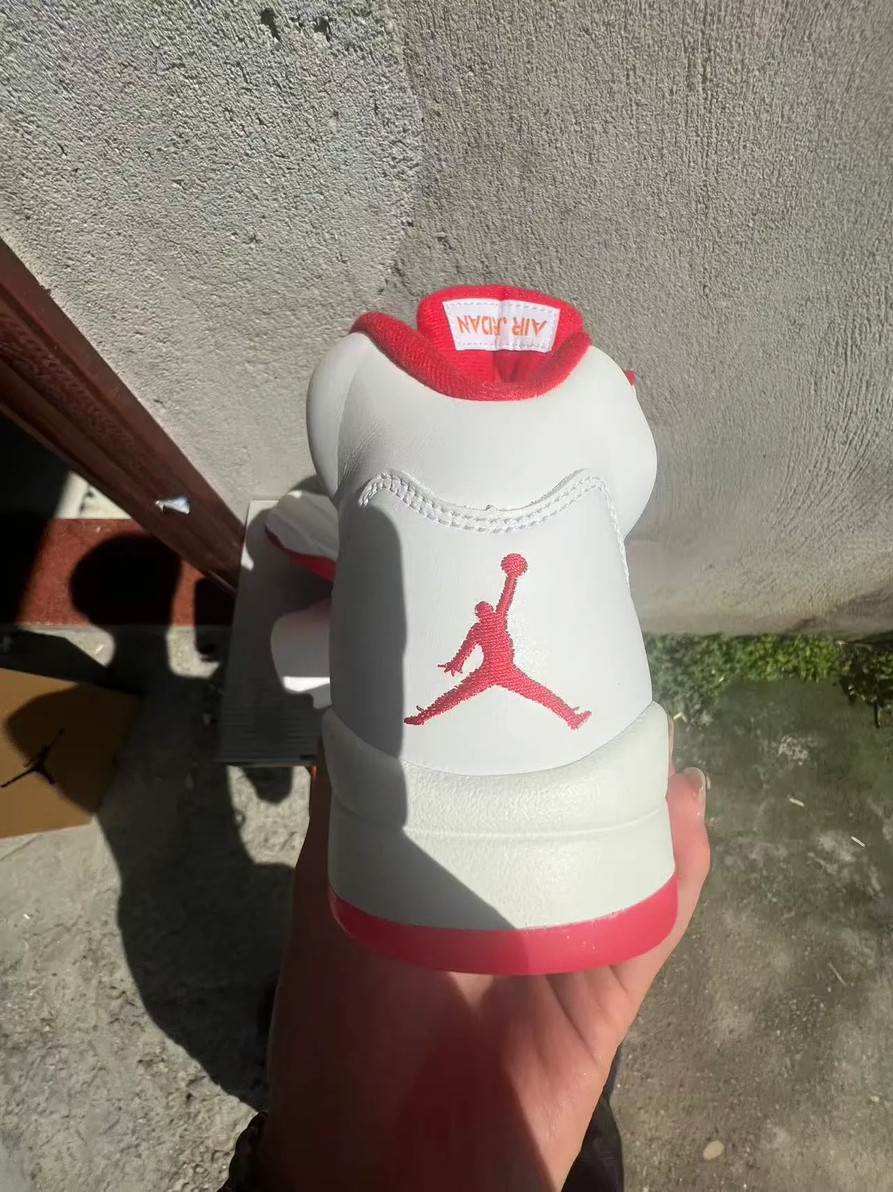 Air Jordan 5 White Red Orange Flame Basketball Shoes 8