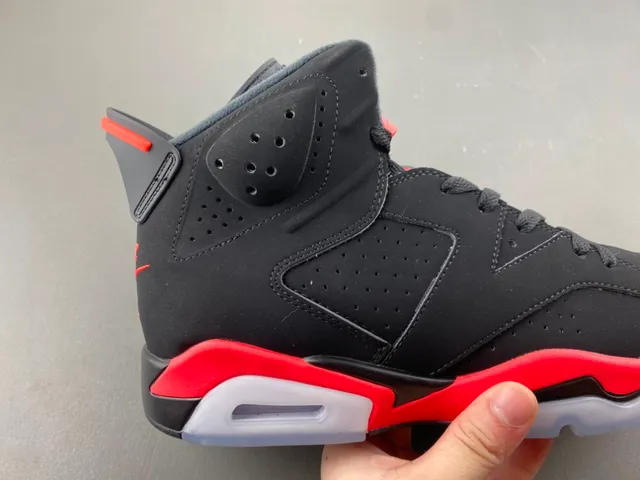 Air Jordan 6 Black Red White Basketball Shoes 3