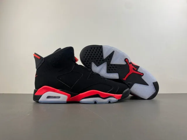 Air Jordan 6 Black Red White Basketball Shoes 13