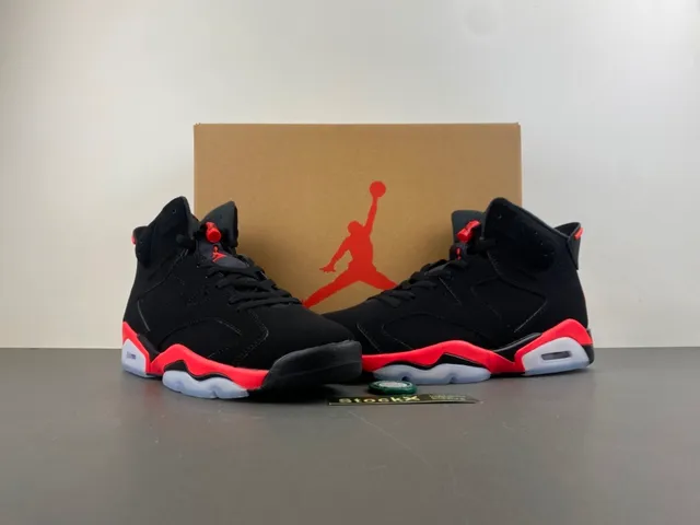 Air Jordan 6 Black Red White Basketball Shoes 14