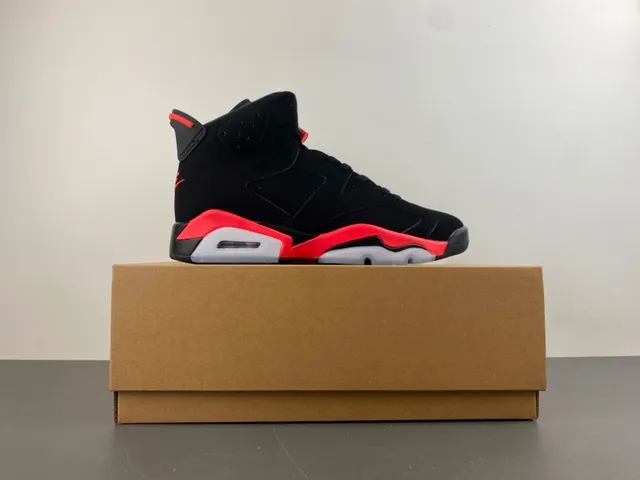 Air Jordan 6 Black Red White Basketball Shoes 16