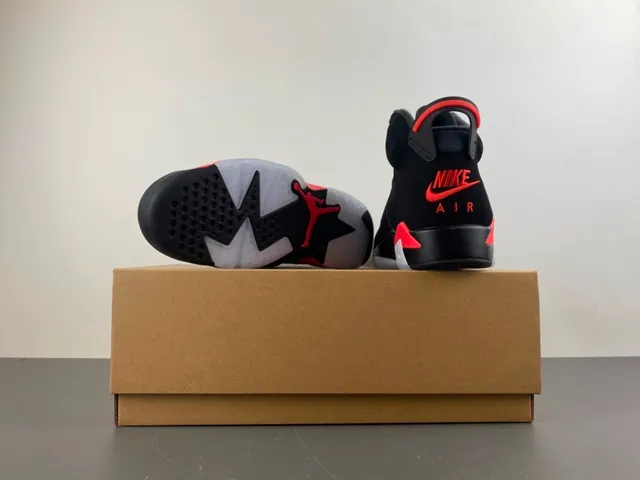 Air Jordan 6 Black Red White Basketball Shoes 17