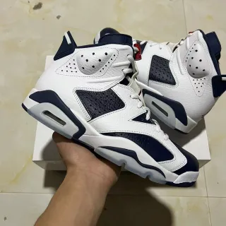 Air Jordan 6 White Navy Basketball Shoes