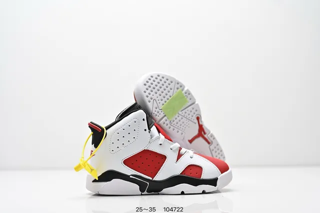 Air Jordan 6 White Red Black Basketball Shoes 20