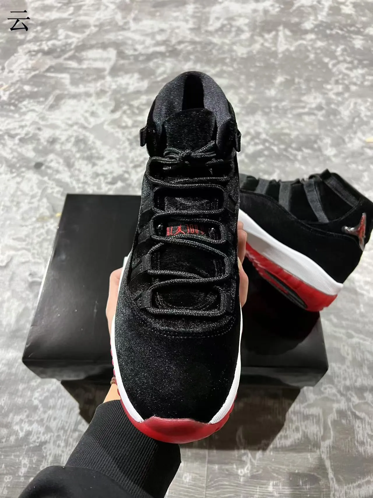 Air Jordan Black Red High-Top Velvet-Like Upper Basketball Shoes 3