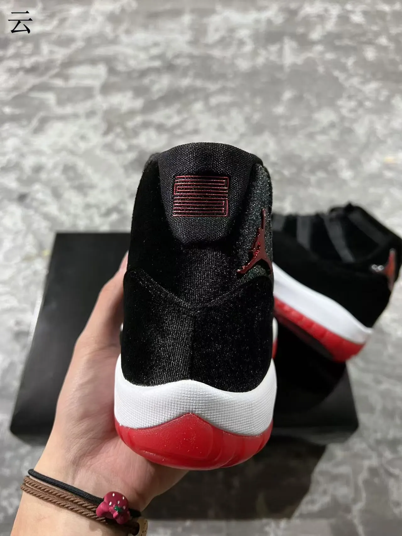 Air Jordan Black Red High-Top Velvet-Like Upper Basketball Shoes 8