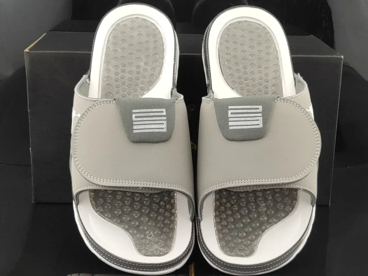 Air Jordan Hydro Gray White Slide Sandal Podded Footbed Slippers 5