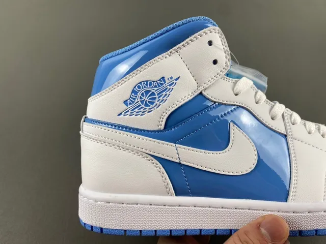 Air Jordan White Blue High-Top Patent Leather Accents Basketball Shoes 3
