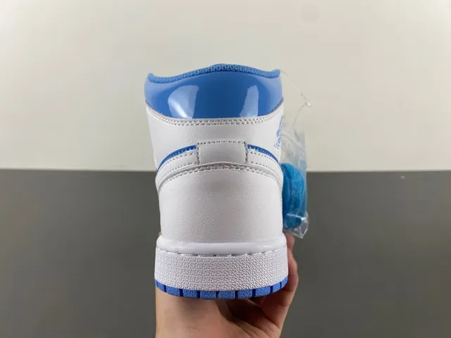 Air Jordan White Blue High-Top Patent Leather Accents Basketball Shoes 4