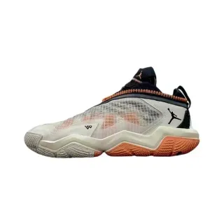 Air Jordan XXXVIII White Orange Low-Top Silhouette Layered Mesh And Synthetic Cage Upper Basketball Shoes
