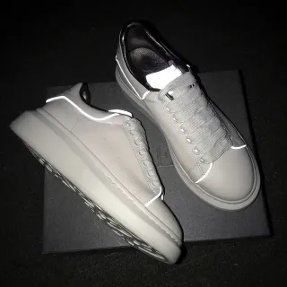 Alexander McQueen Gray Black Oversized Sole Reflective Piping Lifestyle Sneakers