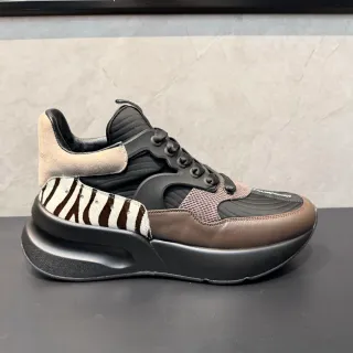 Alexander McQueen Oversized Sneaker Black Brown Zebra Print Chunky Sneaker