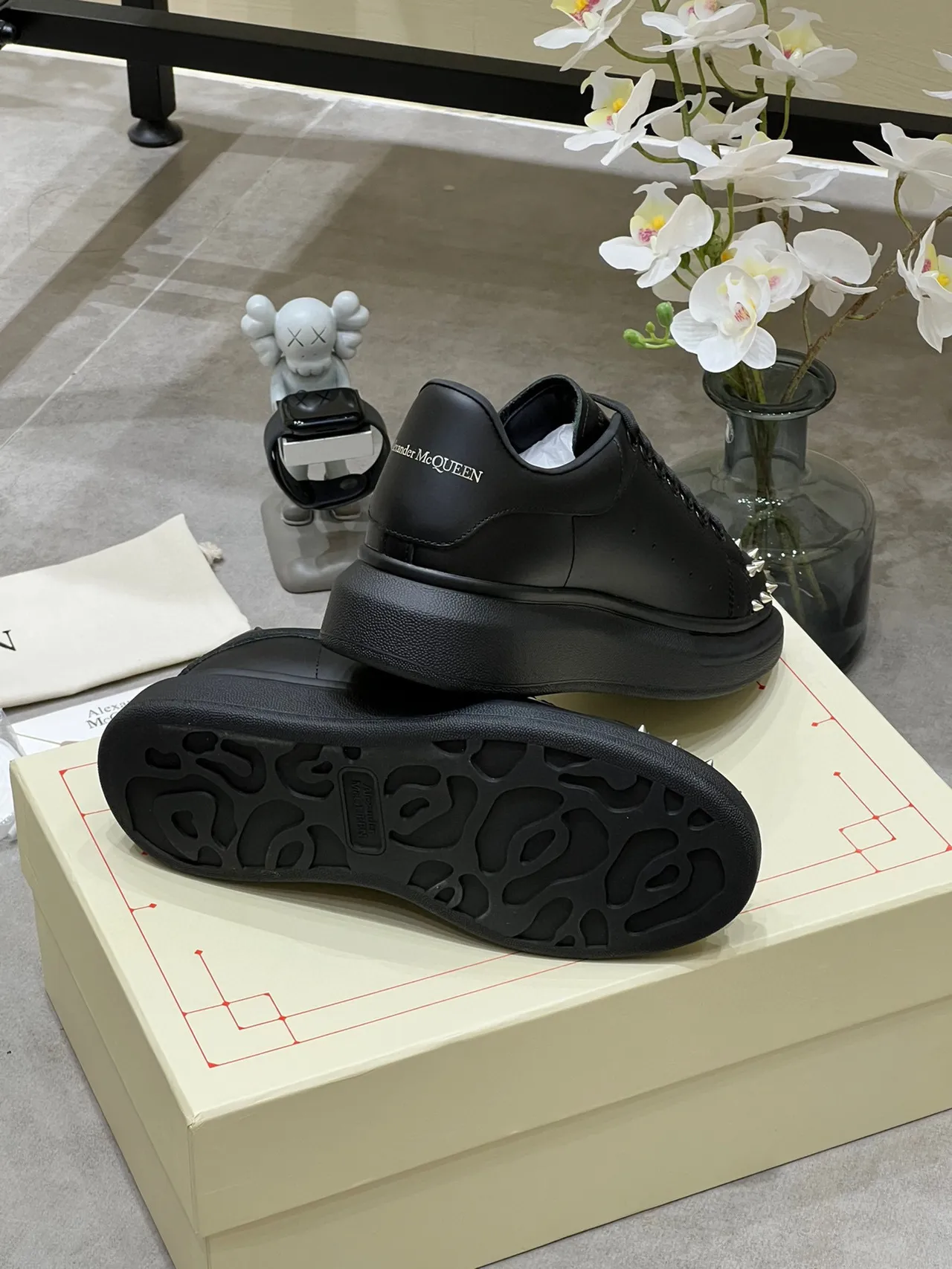 Alexander McQueen Oversized Sneaker Black Studded Toe Lifestyle Sneakers 3