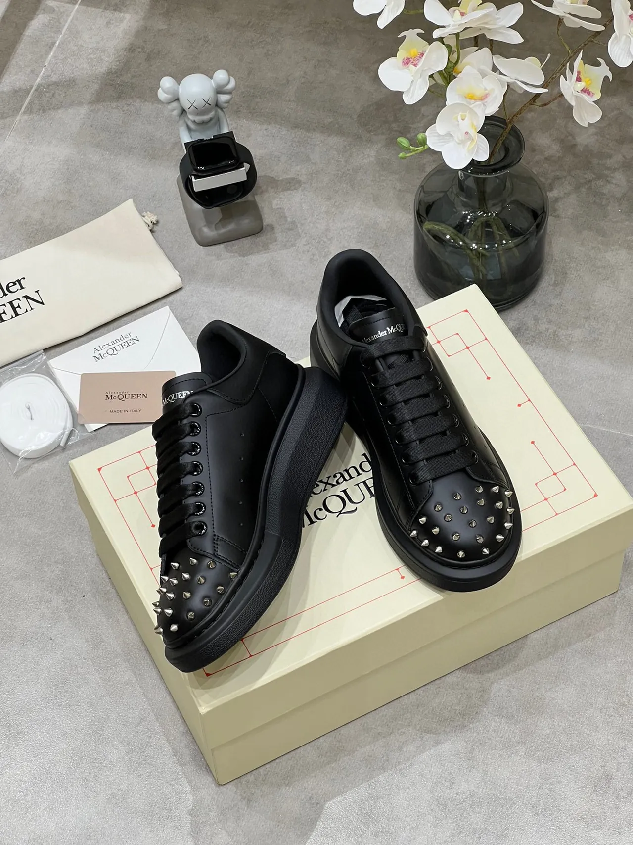 Alexander McQueen Oversized Sneaker Black Studded Toe Lifestyle Sneakers 4