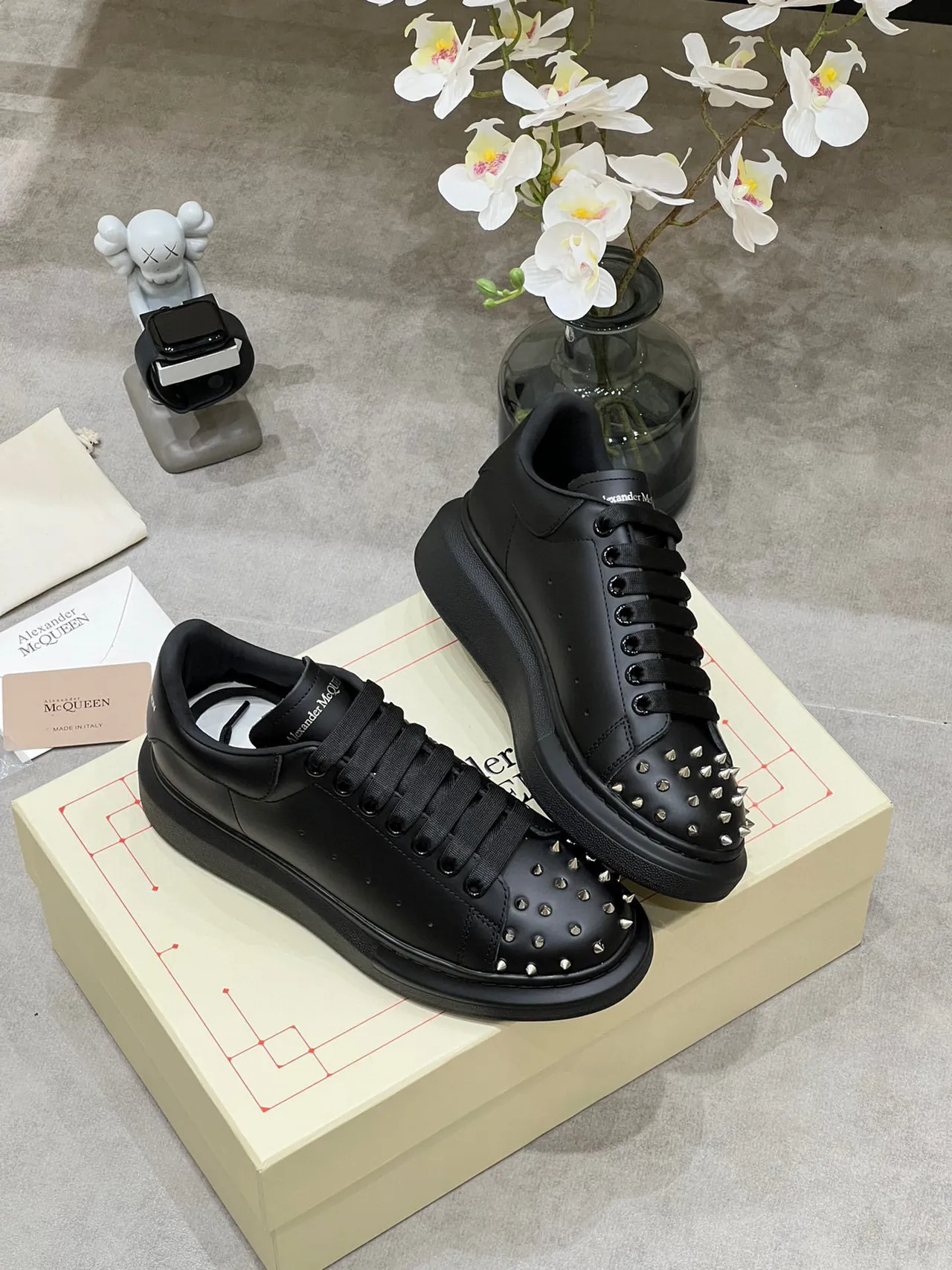 Alexander McQueen Oversized Sneaker Black Studded Toe Lifestyle Sneakers 5
