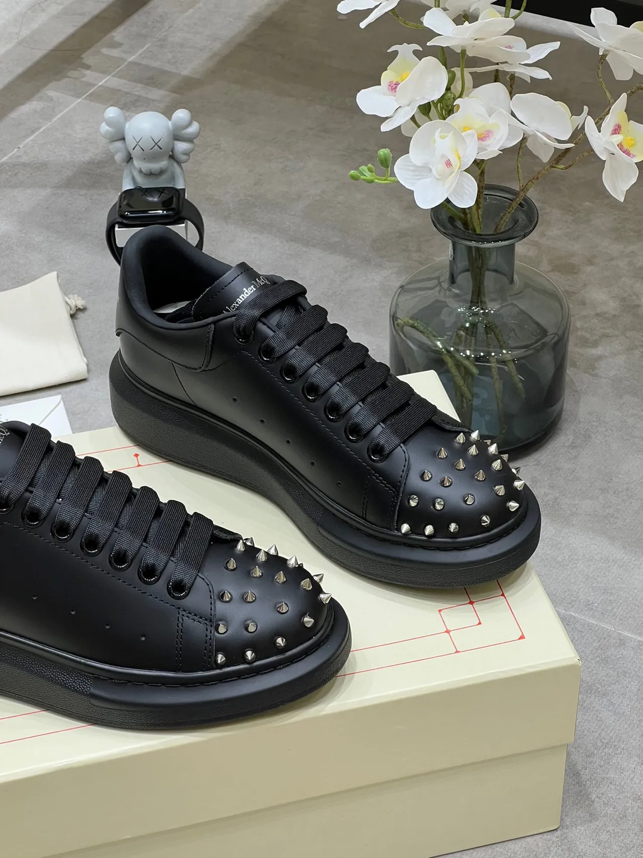 Alexander McQueen Oversized Sneaker Black Studded Toe Lifestyle Sneakers 6