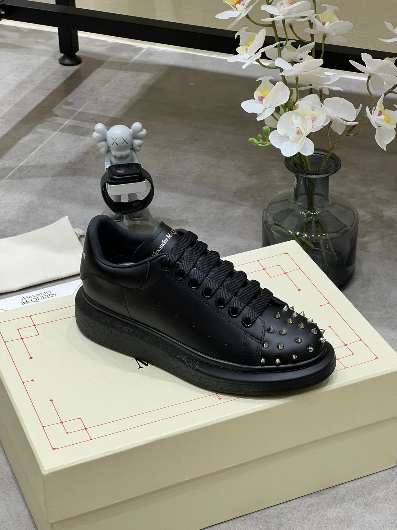 Alexander McQueen Oversized Sneaker Black Studded Toe Lifestyle Sneakers 7