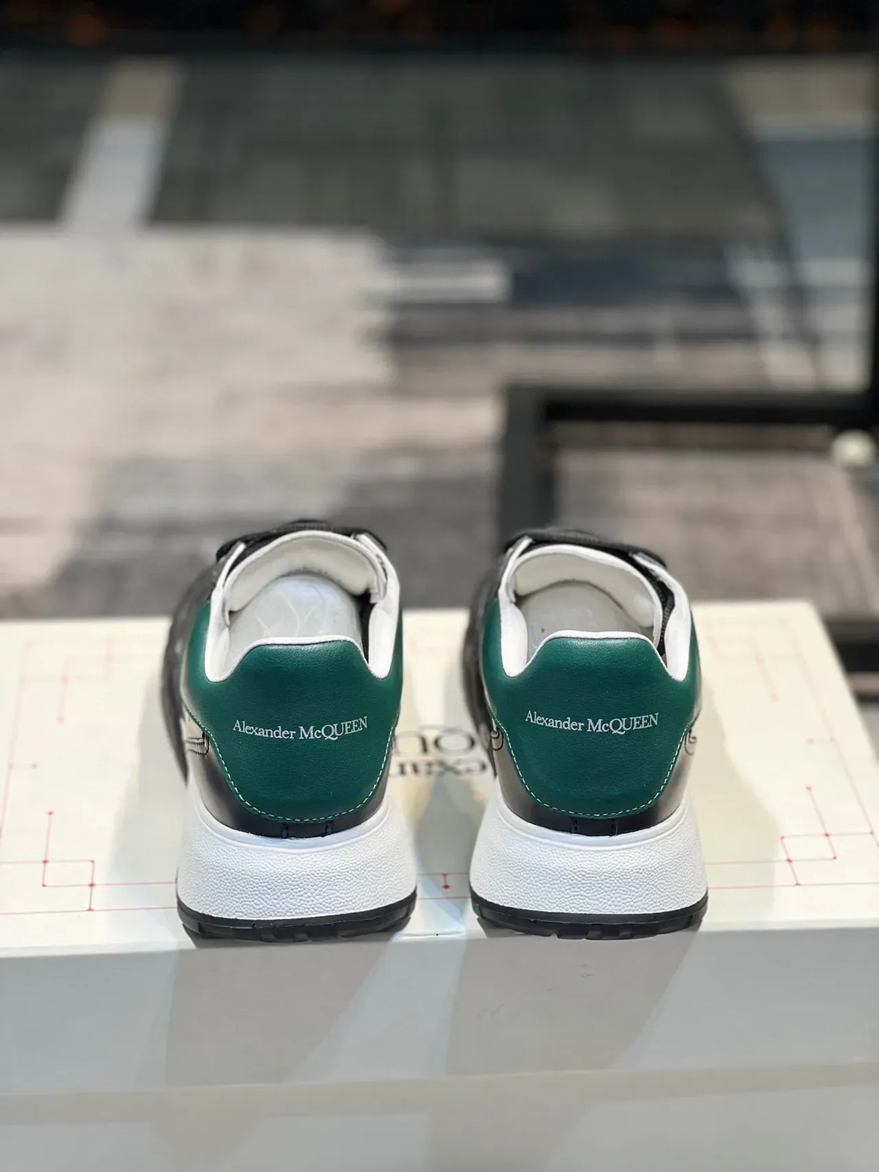 Alexander McQueen Oversized Sneaker Black White Green Lifestyle Sneakers 2