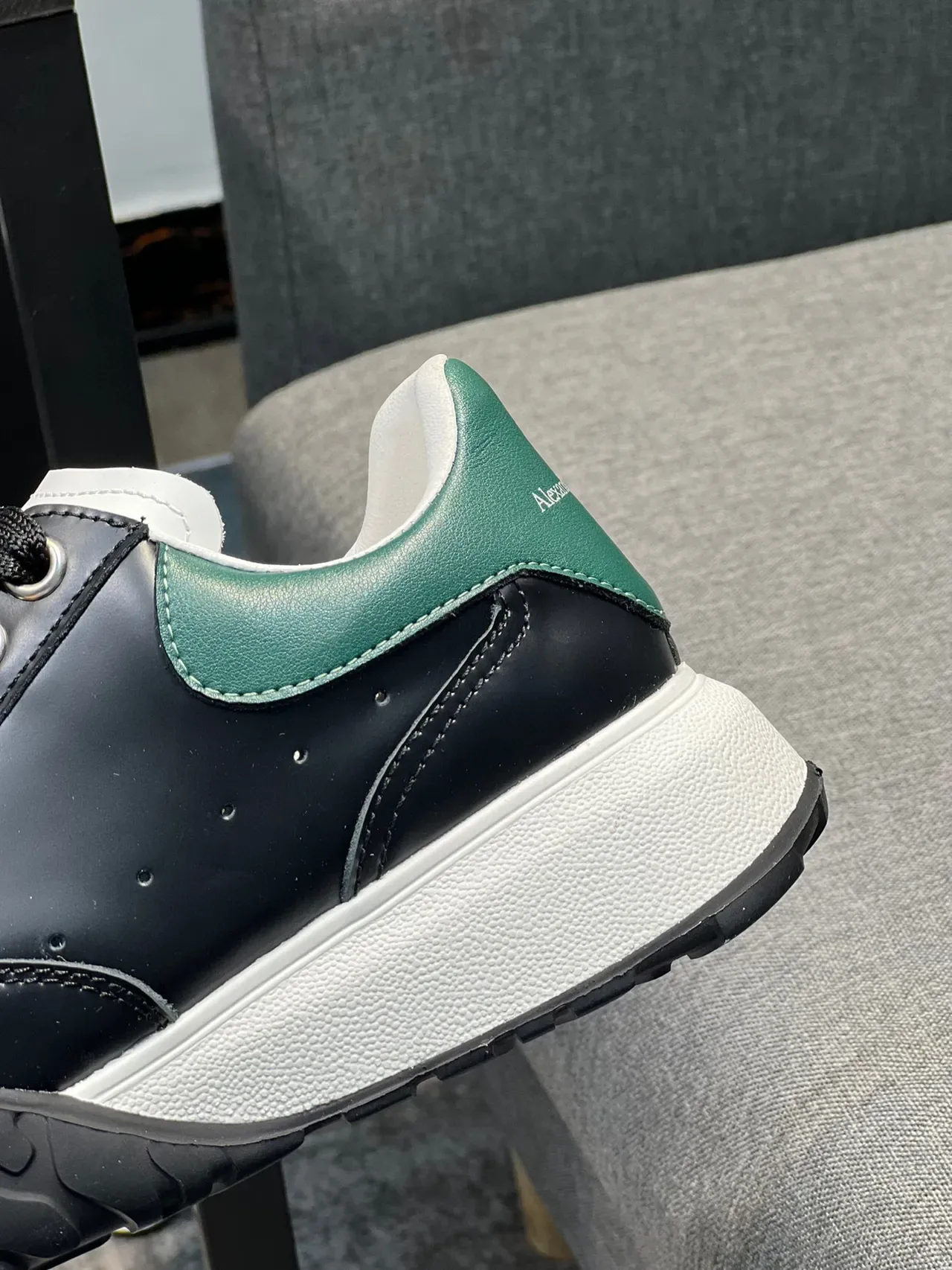 Alexander McQueen Oversized Sneaker Black White Green Lifestyle Sneakers 8