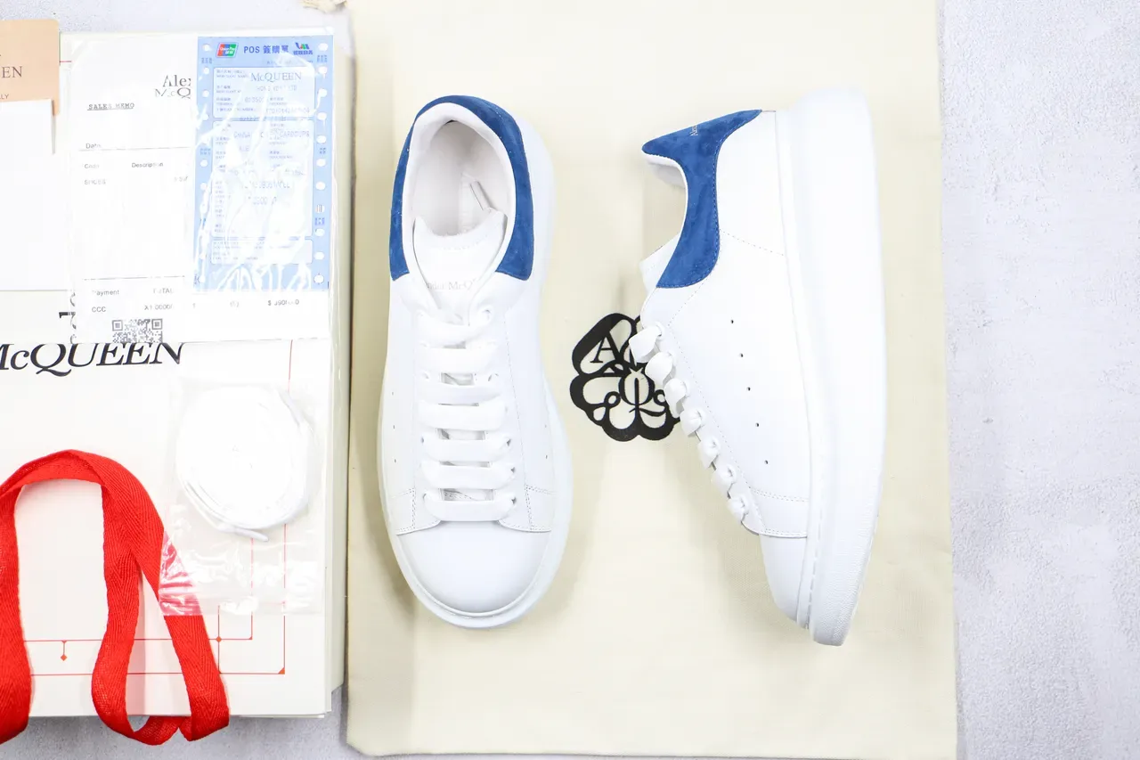 Alexander McQueen Oversized Sneaker White and Blue Lifestyle Sneakers 2