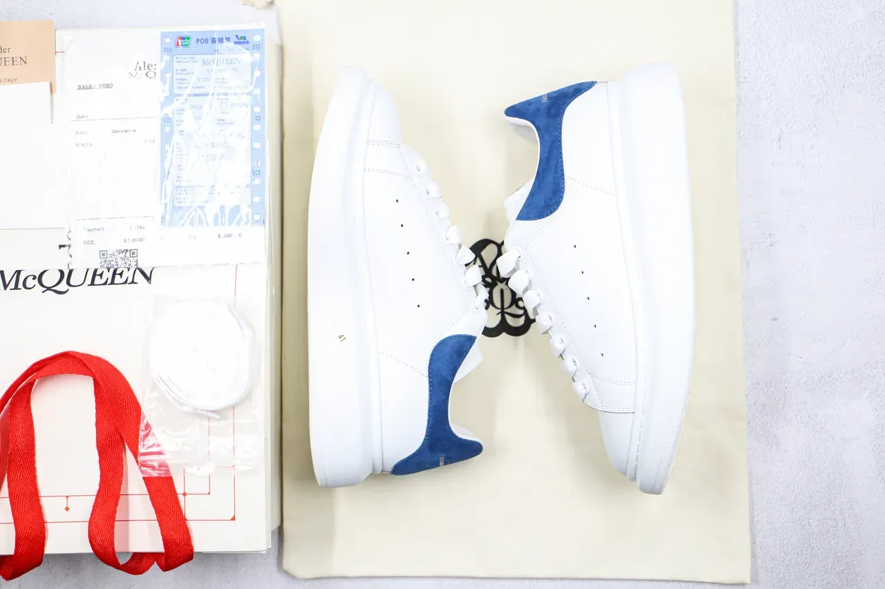 Alexander McQueen Oversized Sneaker White and Blue Lifestyle Sneakers 3