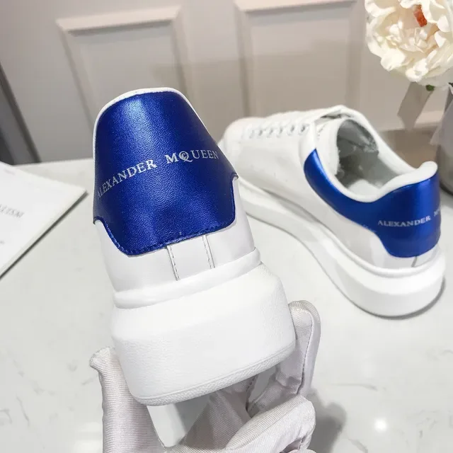 Alexander McQueen Oversized Sneaker White Blue Platform Sole Smooth Leather Upper Lifestyle Sneakers 2