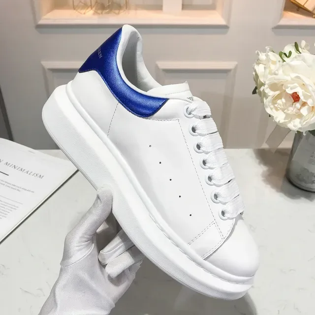 Alexander McQueen Oversized Sneaker White Blue Platform Sole Smooth Leather Upper Lifestyle Sneakers 3