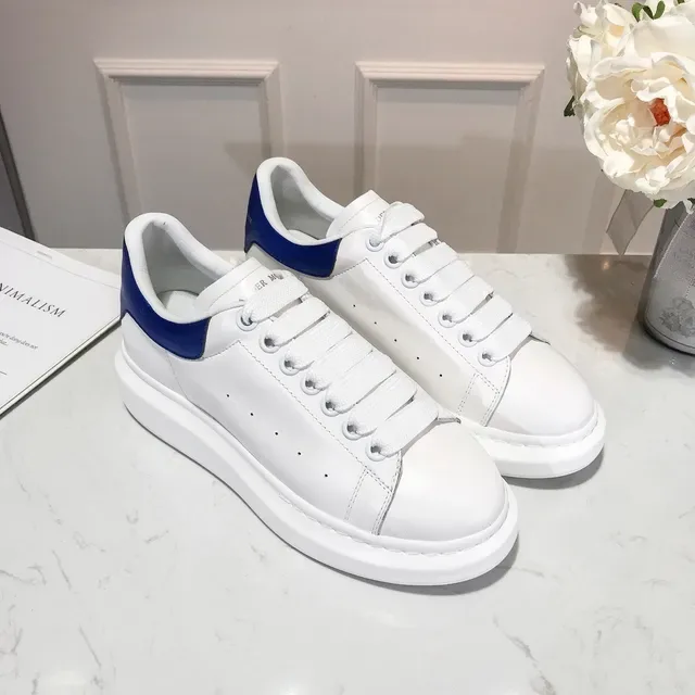 Alexander McQueen Oversized Sneaker White Blue Platform Sole Smooth Leather Upper Lifestyle Sneakers 5