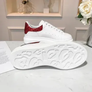 Alexander McQueen Oversized Sneaker White Red Platform Leather Lifestyle Sneakers