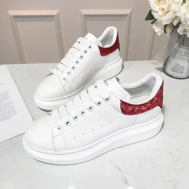 Alexander McQueen Oversized Sneaker White Red Platform Leather Lifestyle Sneakers 5