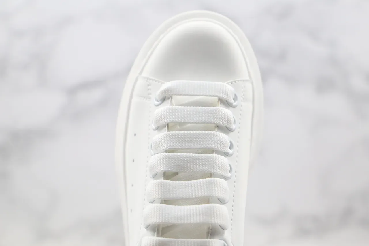 Alexander McQueen Oversized Sneaker White Silver Platform Sole Smooth Leather Upper Lifestyle Sneakers 7