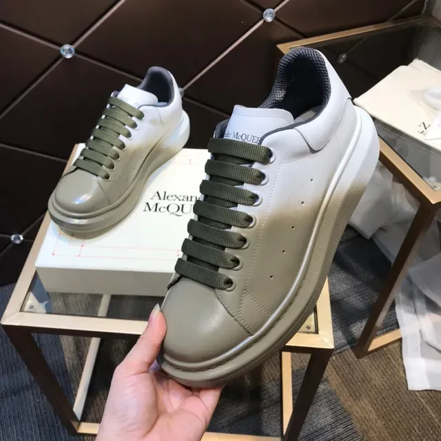 Alexander McQueen Oversized Sneaker White to Olive Gradient Lifestyle Sneakers 2