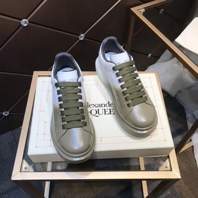 Alexander McQueen Oversized Sneaker White to Olive Gradient Lifestyle Sneakers 6