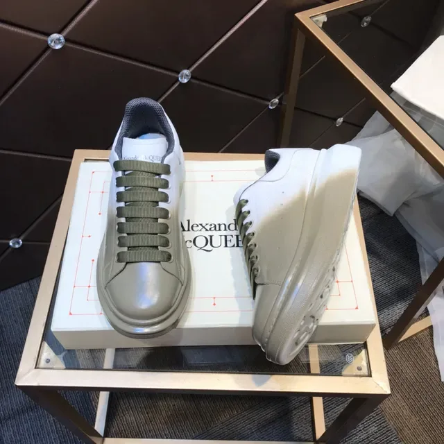 Alexander McQueen Oversized Sneaker White to Olive Gradient Lifestyle Sneakers 7