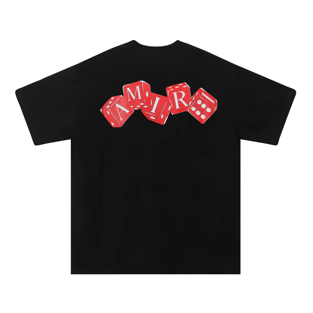 Amiri Dice Logo Black Beige Oversized Fit Back-Print Graphic T-Shirt 2