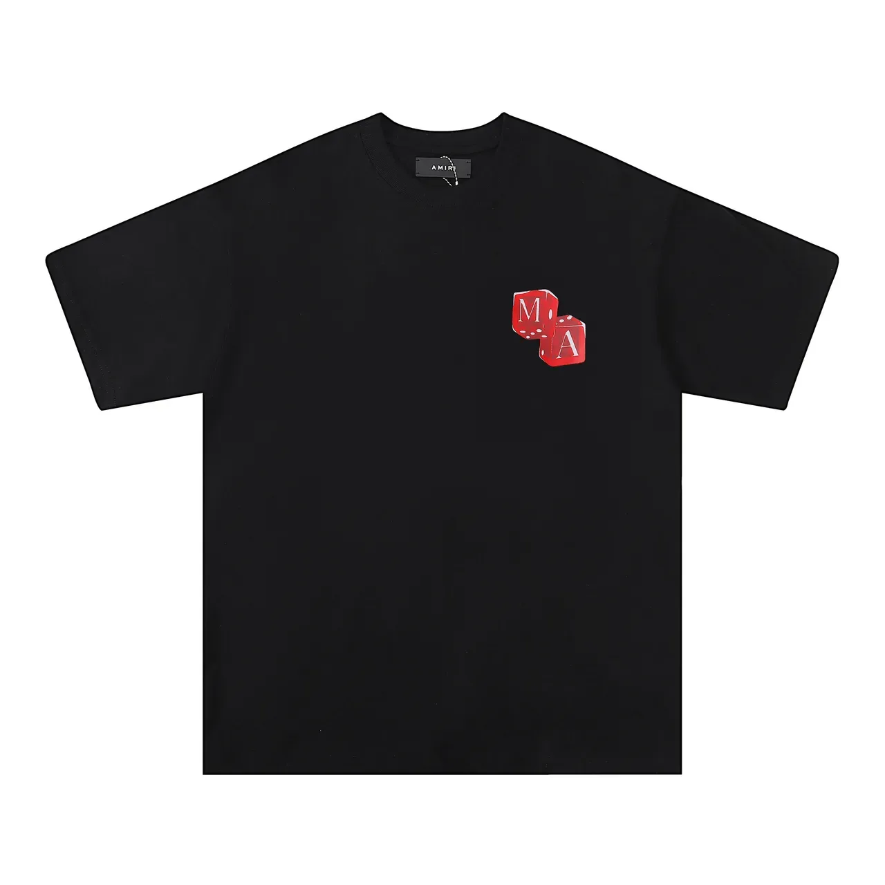 Amiri Dice Logo Black Beige Oversized Fit Back-Print Graphic T-Shirt 3