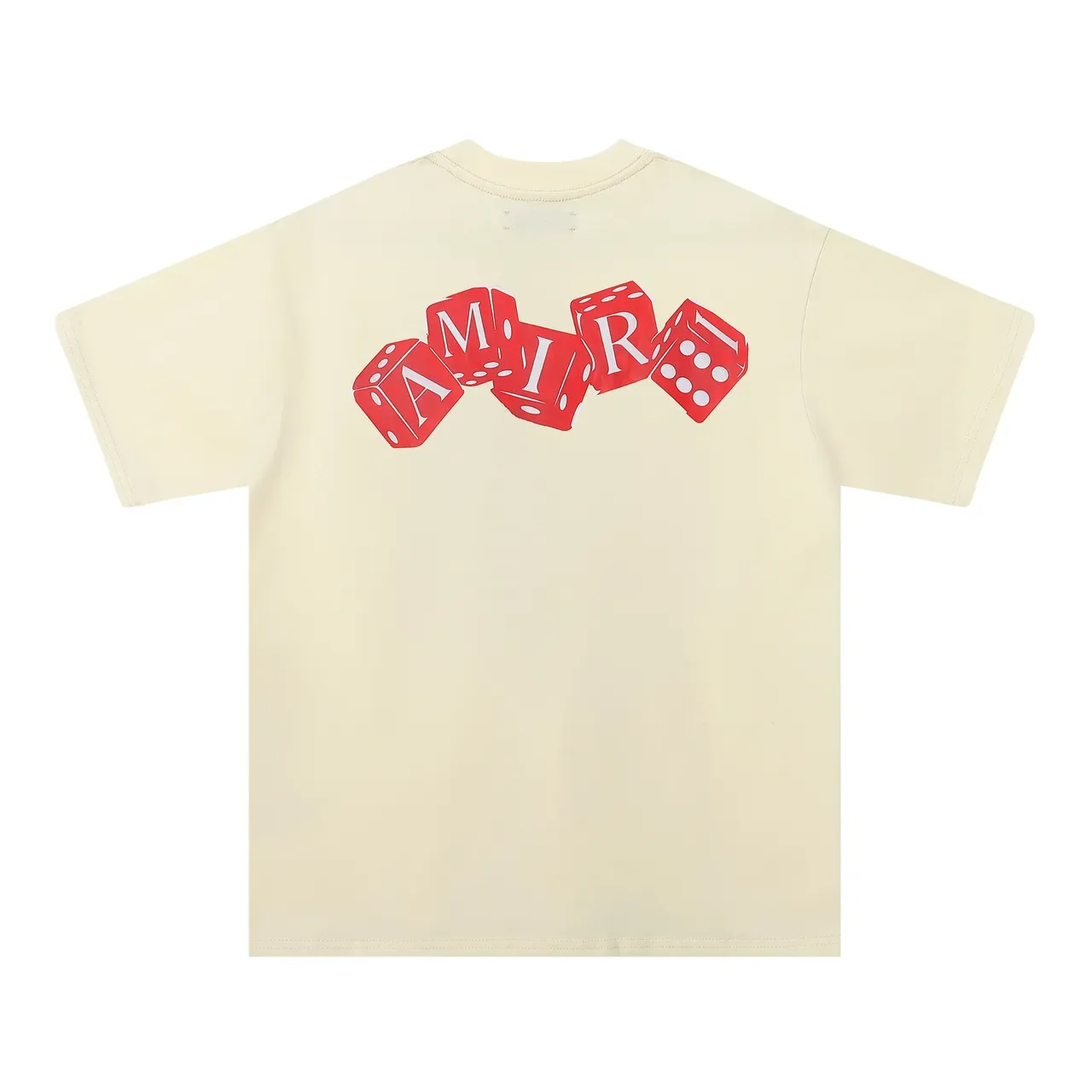 Amiri Dice Logo Black Beige Oversized Fit Back-Print Graphic T-Shirt 4