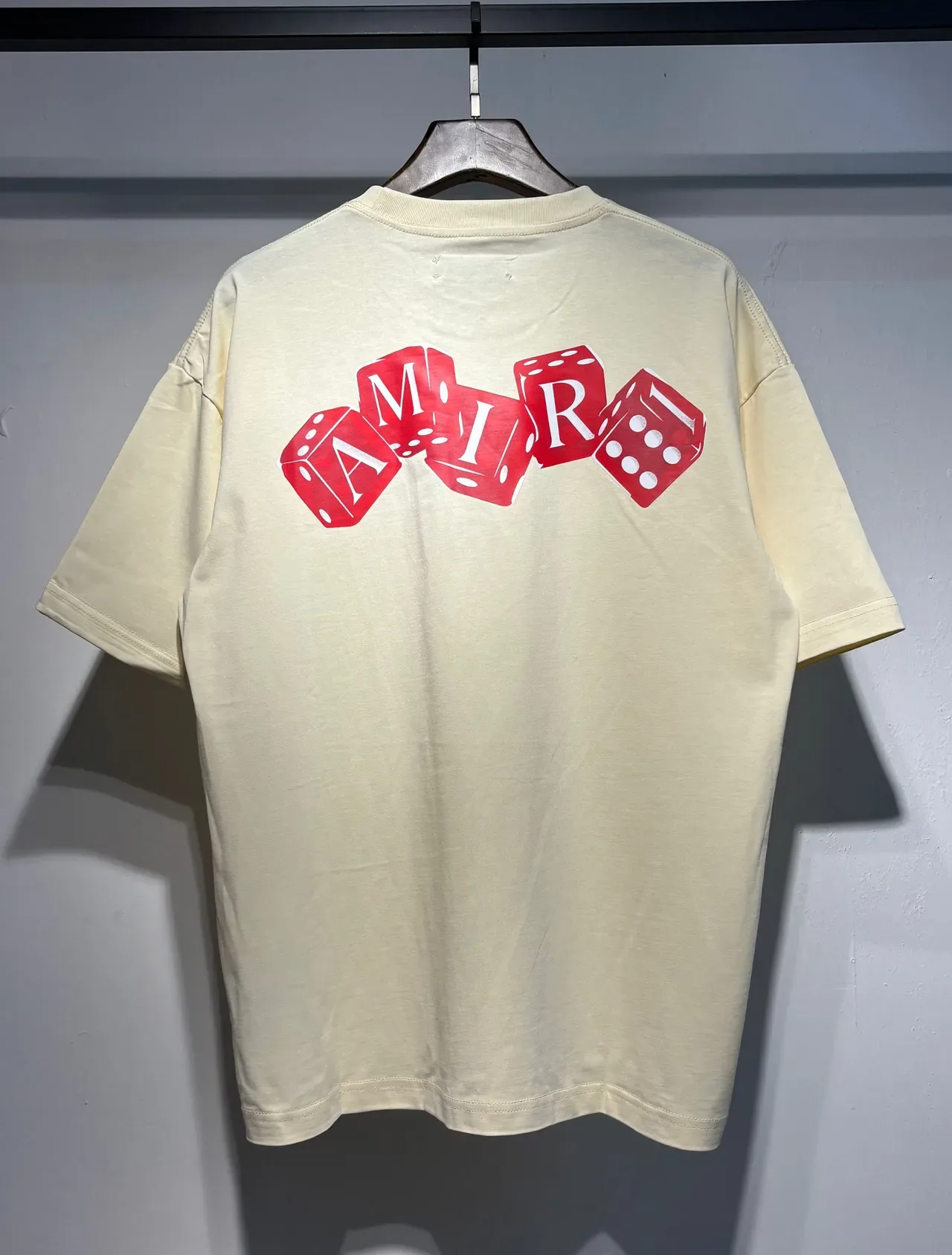 Amiri Dice Logo Black Beige Oversized Fit Back-Print Graphic T-Shirt 7