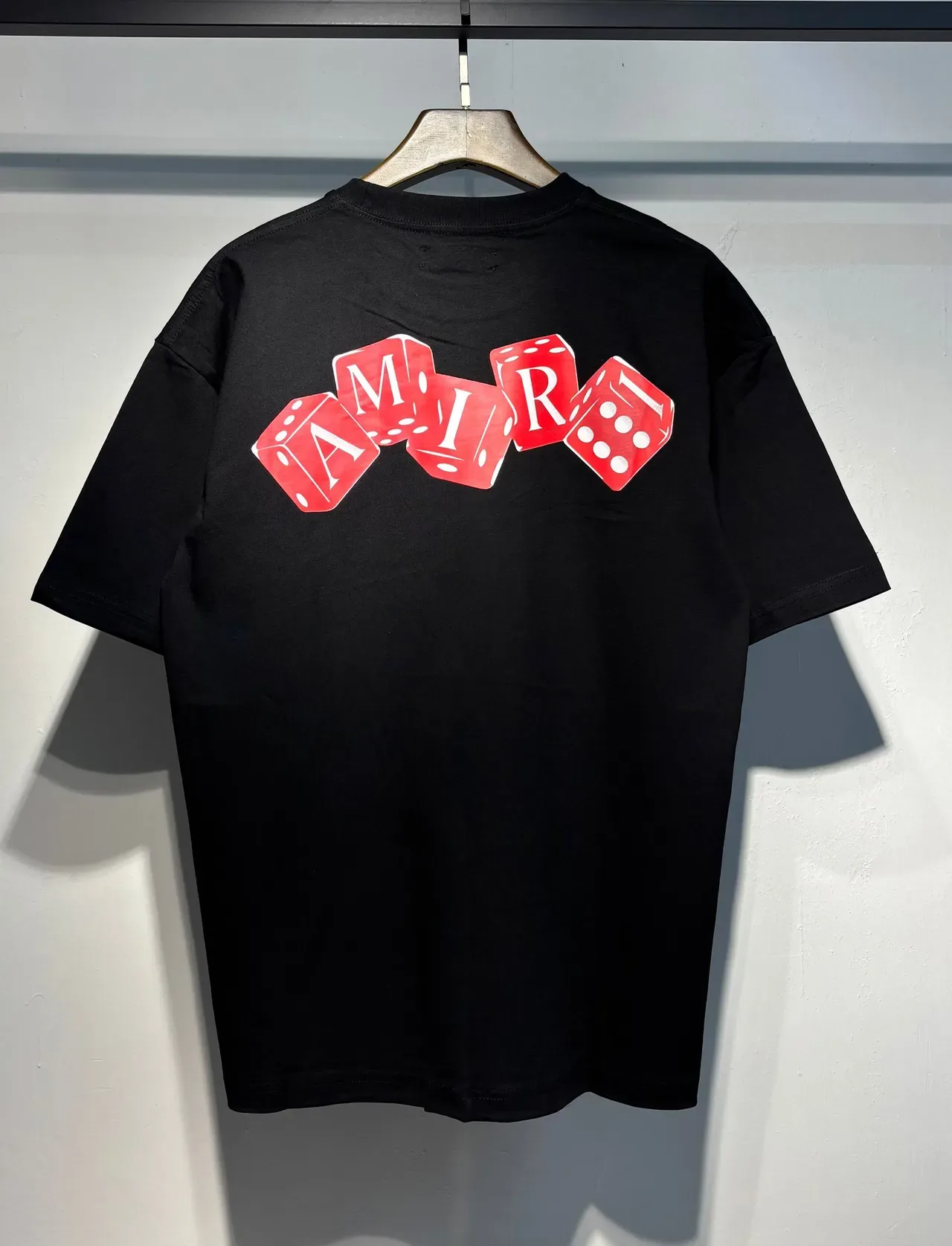 Amiri Dice Logo Black Beige Oversized Fit Back-Print Graphic T-Shirt 12